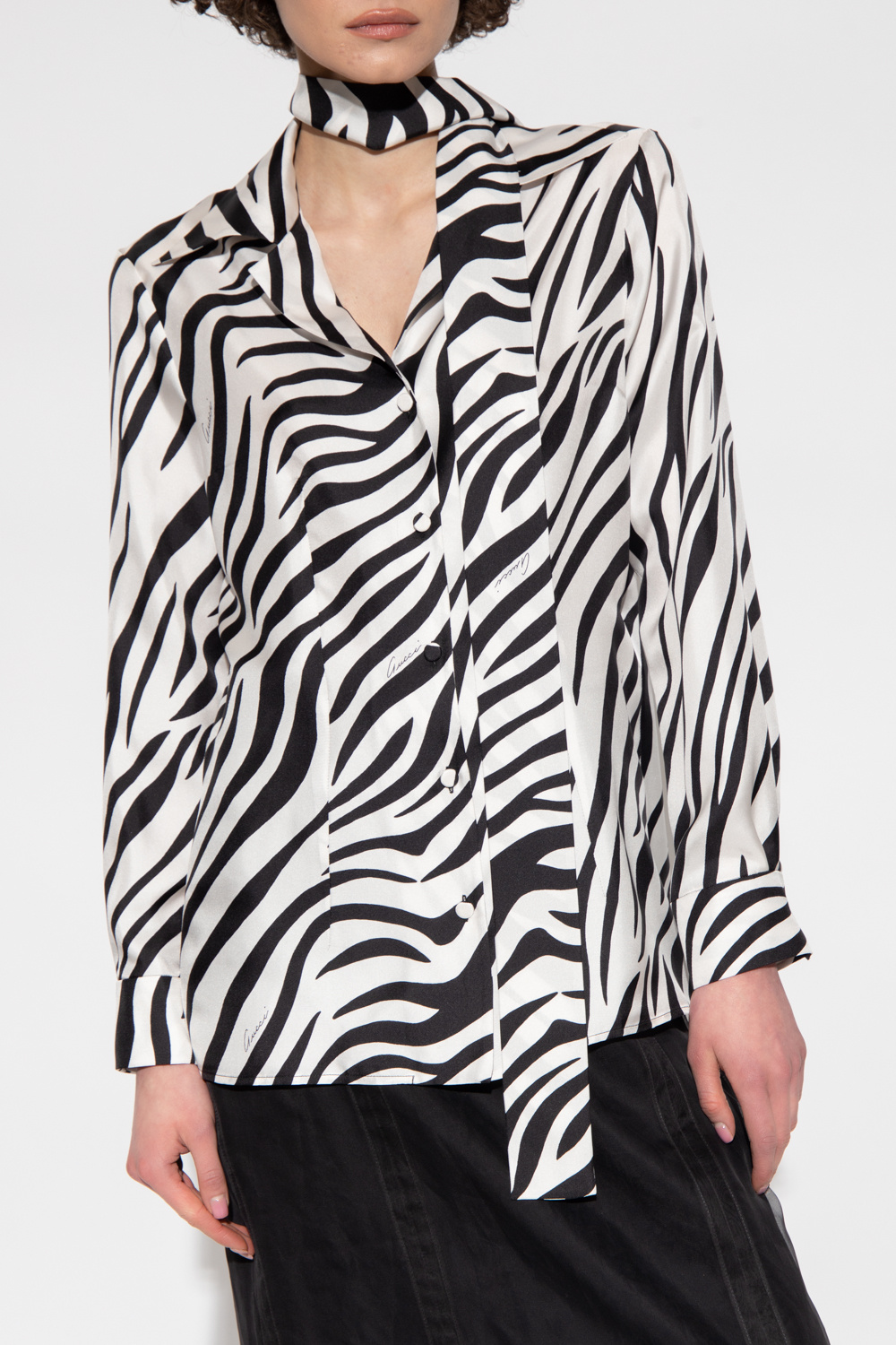 White Shirt with animal motif Gucci - SchaferandweinerShops